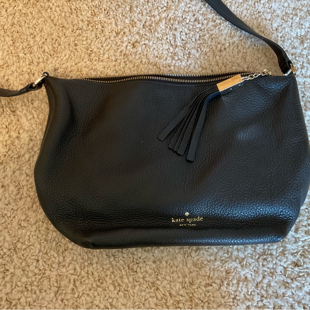 Kate Spade Black Pebbled Leather Shoulder Bag